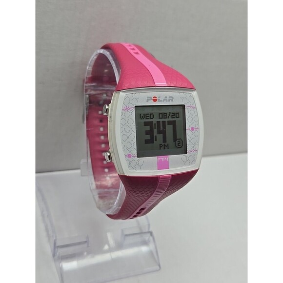 Polar FT4 Pink White Heart Rate Monitor Watch Tested Working New Battery - Picture 3 of 10